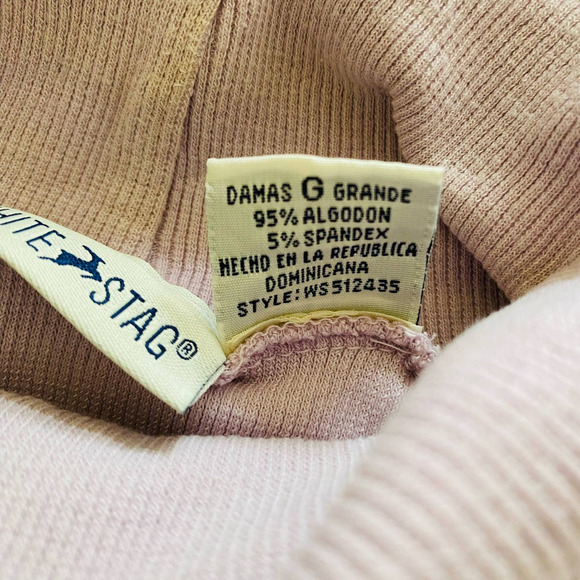 VTG White Stag Womens Ribbed Cotton Spandex Soft Mauve Lavender Turtleneck - Picture 7 of 7
